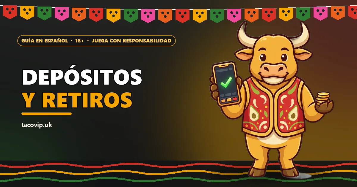 Buey dorado con un celular y monedas para la guía de depósitos y retiros