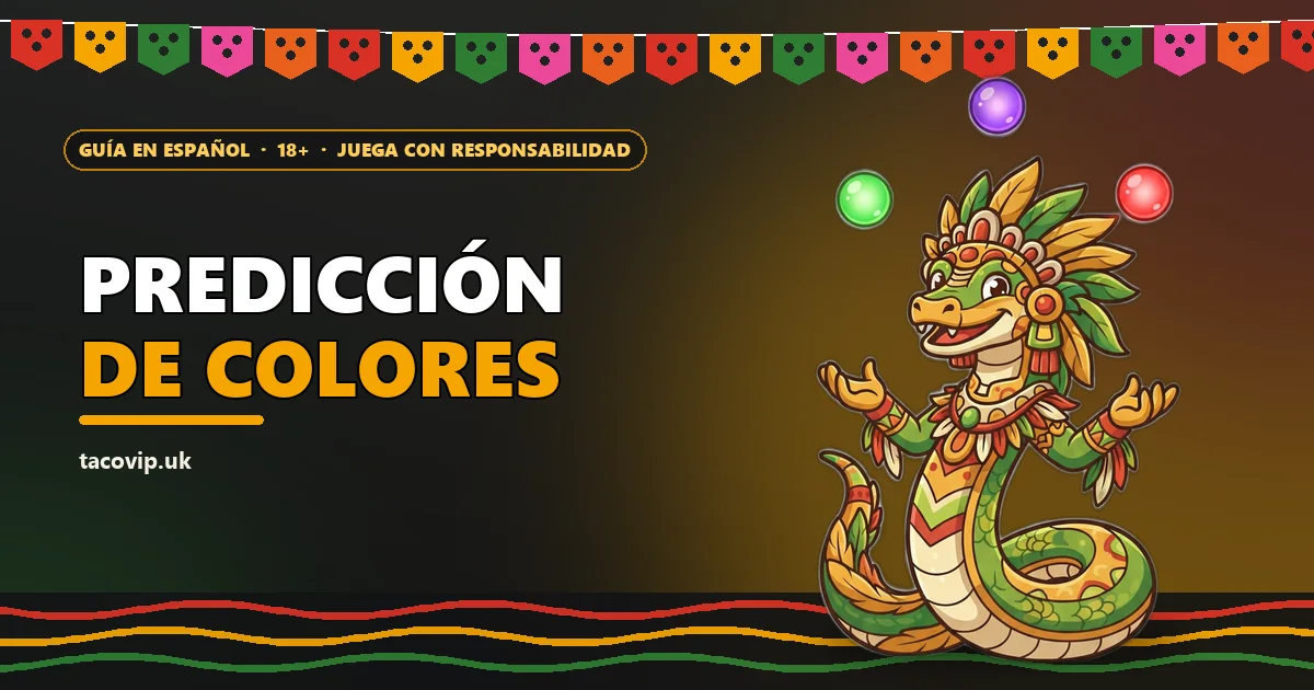 Serpiente emplumada con esferas verde, violeta y roja para la guía de predicción de colores