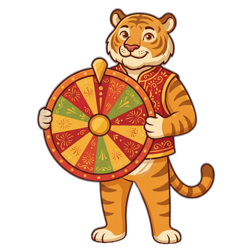 Tigre de la fortuna gira una rueda de giros gratis con multiplicadores de una slot